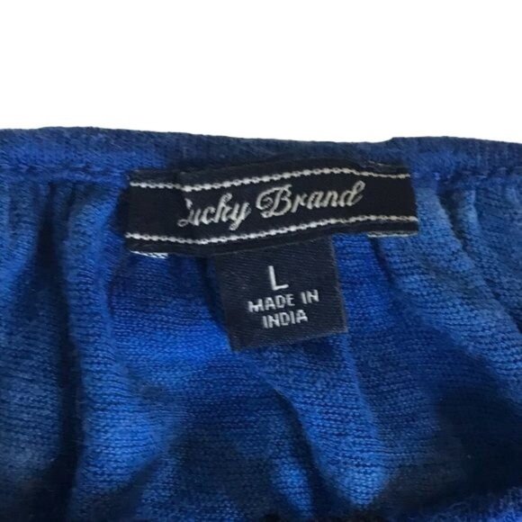 Lucky Brand L embroidered blue top - Picture 4 of 7